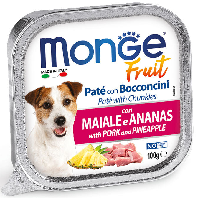 Monge Superpremium Fruit Paté e Bocconcini con Maiale e Ananas – 100 g
