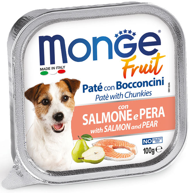 Monge Superpremium Fruit Paté e Bocconcini con Salmone e Pera – 100 g