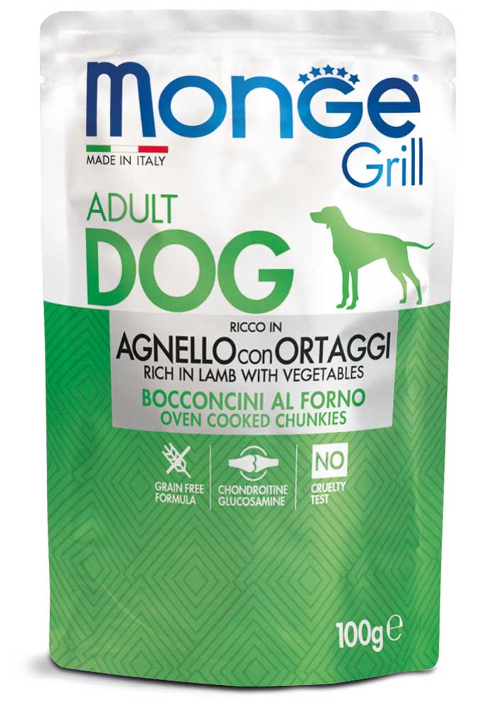 Monge Grill Adult Bocconcini Ricco in Agnello con Ortaggi