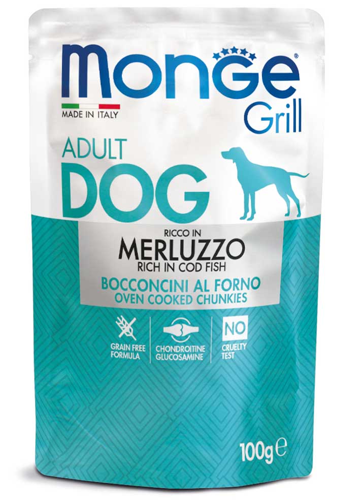 Monge Grill Adult Bocconcini Ricco in Merluzzo