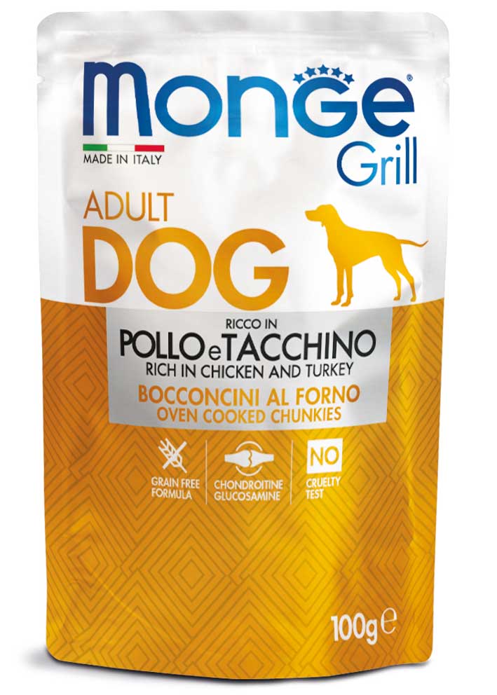 Monge Grill Adult Bocconcini Ricco in Pollo e Tacchino