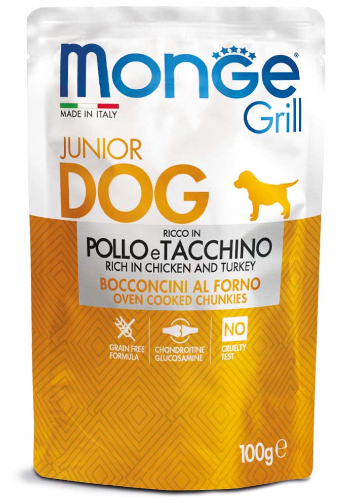 Monge Grill Junior Bocconcini Ricco in Pollo e Tacchino