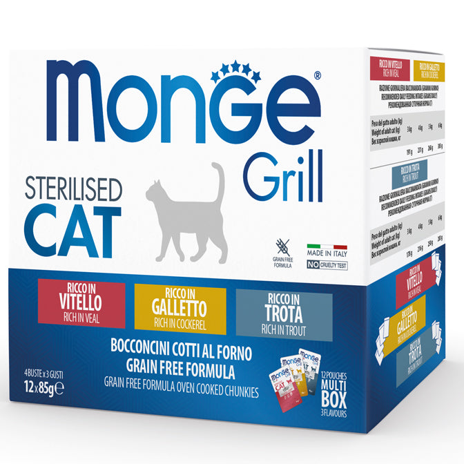Monge Grill Multipack – Buste 12 x 85 g