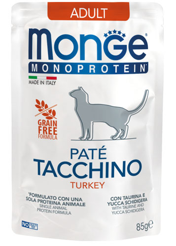 Monge Natural Superpremium Monoprotein – Paté Tacchino 85g