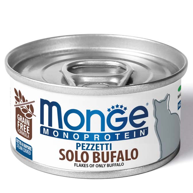 Monge Natural Superpremium Monoprotein – Pezzetti Solo Bufalo 80g